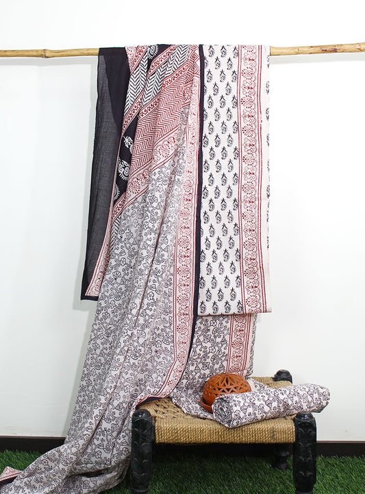 Cotton Bagh Printed Three Piece Suit Set