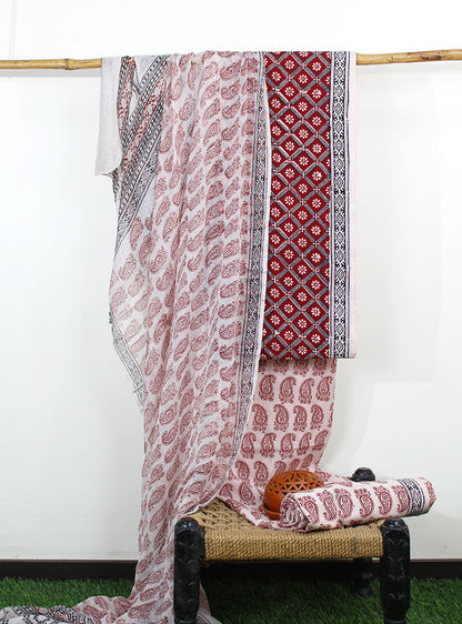 Cotton Bagh Printed Three Piece Suit Set