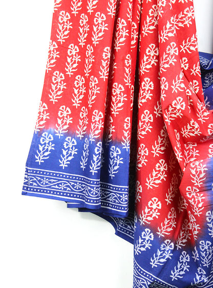Cotton Bagru Print Sari