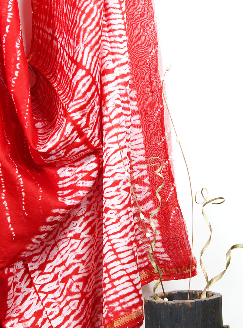 Cotton Silk Tie Dye Sari