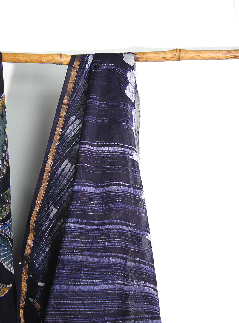 Cotton Silk Batik Print Sari