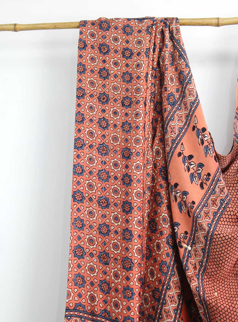 Modal Silk Ajrakh Print Sari