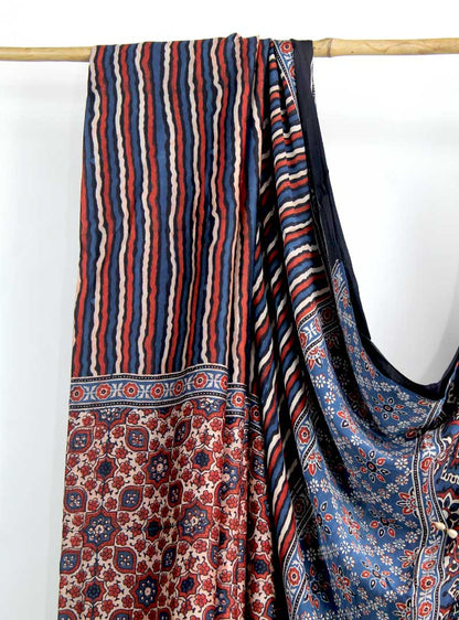 Modal Silk Ajrakh Print Sari