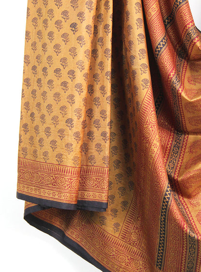 Mulberry Silk Bagh Print Sari