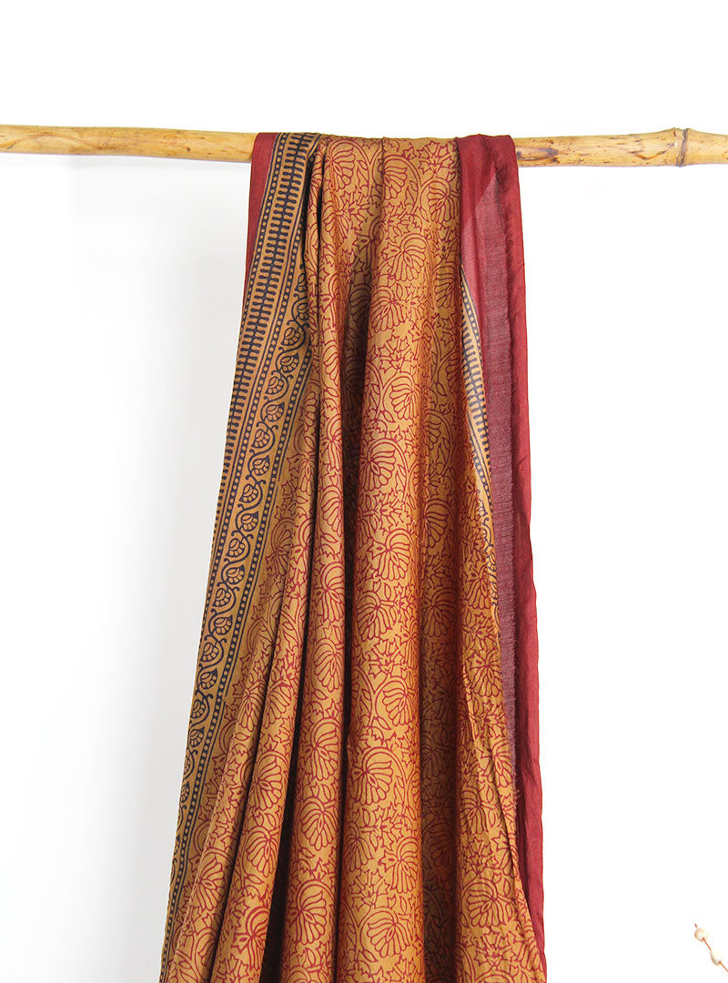 Mulberry Silk Bagh Print Sari